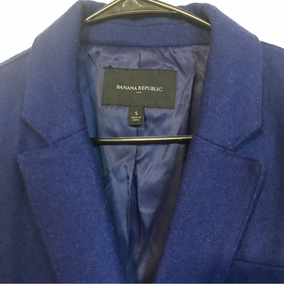 Royal Blue Banana Republic Pea Coat, double breasted lapel collar - Picture 11 of 12